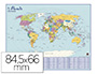 CARTE CALENDRIERS BOUCHUT GRANDRMY MONDE POLITIQUE SOUPLE PELLICULE VERNIS EFFAABLE SEC RECTO/VERSO 66X84.5CM
