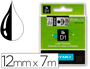 RUBAN TITREUSE DYMO D1 12MMX7M COLORIS IMPRESSION NOIR/TRANSPARENT