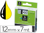 RUBAN TITREUSE DYMO D1 12MMX7M COLORIS IMPRESSION NOIR/JAUNE