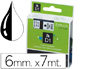 RUBAN TITREUSE DYMO D1 6MMX7M COLORIS IMPRESSION NOIR/BLANC