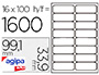 TIQUETTE ADHSIVE APLI AGIPA MULTI-USAGE 99.1X33.9MM TOUTE IMPRIMANTE COINS ARRONDIS BOTE 1600 UNITS