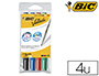MARQUEUR BIC VELLEDA 1741 EFFAABLE POINTE OGIVE TRAC 2MM ENCRE CTONE FORMAT STYLO GRANDE LONGVIT POCHETTE 4 UNITS