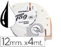 RUBAN TITREUSE DYMO LETRATAG SUPPORT PAPIER 12MMX4M COLORIS IMPRESSION NOIR/BLANC