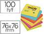 BLOC-NOTES POST-IT COULEURS NERGIQUES 76X76MM 100F REPOSITIONNABLES 5 COLORIS ASSORTIS 6 BLOCS  7100296019