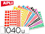 GOMMETTE GOMTRIQUE APLI AGIPA RONDE COLORIS ASSORTIS POCHETTE 10F 1040 UNITS