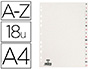 INTERCALAIRE OXFORD CARTE SATIN 160G 18 POSITIONS A4 210X297MM DSIGNATION ALPHABTIQU ONGLETS ROUGE/NOIR
