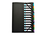 TRIEUR OXFORD MEMPHIS POLYPROPYLNE A4+ 12 COMPARTIMENTS 3 RABATS LASTIQUE INDEXATION FICHE AMOVIBLE COLORIS NOIR