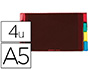 INTERCALAIRE OXFORD PVC CRISTAL PAIS 12/100E 4 POSITIONS A5 150X210MM FICHES TIQUETTES PR-IMPRIMES