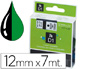 RUBAN TITREUSE DYMO D1 12MMX7M COLORIS IMPRESSION NOIR/VERT
