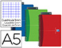 CAHIER SPIRALE OXFORD COUVERTURE PELLICULE RELIURE INTGRALE OPTIK PAPER A5 14,8X21CM 180 PAGES 90G 5X5MM ASSORTIS