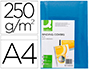 COUVERTURE Q-CONNECT CARTON 250G GRAIN CUIR POUR RELIURE FORMAT A4 COLORIS BLEU PAQUET 100 UNITS