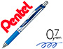 ROLLER PENTEL ENERGEL RTRACTABLE POINTE MTAL FINE 0.7MM RECHARGEABLE CLIP MTAL COLORIS BLEU