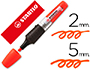 SURLIGNEUR STABILO LUMINATOR DESIGN FUTURISTE FORME FUSELE CORPS TRANSPARENT LONGUE DURE COULEUR ORANGE