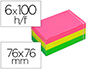 BLOC-NOTES POST-IT TARTAN 76X76M 100F/BLOC REPOSITIONNABLE 3 COLORIS ASSORTIS JAUNE ROSE VERT LOT 6 BLOCS