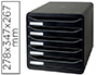 MODULE CLASSEMENT EXACOMPTA BIG BOX 5 TIROIRS A4+ MONOBLOC SUPERPOSABLE BUTE SCURIT 347X278X271MM COLORIS NOIR