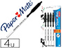STYLO-BILLE PAPER MATE FINE CARBURE COULEUR NOIR SACHET 4 UNITS