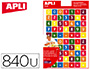 GOMMETTE APLI AGIPA REPOSITIONNABLE CARRE CHIFFRES COLORIS ASSORTIS POCHETTE 12F 840 UNITS