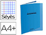 CAHIER PIQU CONQURANT CLASSIQUE COUVERTURE POLYPROPYLNE RIGIDE TRANSPARENTE A4+ 24X32CM 48 PAGES 90G SYS BLEU