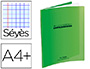 CAHIER PIQU CONQURANT CLASSIQUE COUVERTURE POLYPROPYLNE RIGIDE TRANSPARENTE A4+ 24X32CM 48 PAGES 90G SYS VERT