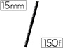 BAGUETTE RELIER EXACOMPTA SERODO DCOUPE ARRONDIE FACILITE INSERTION 150F PAISSEUR 15MM LONGUEUR 297MM NOIR BOTE 20U