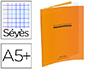 CAHIER PIQU CONQURANT CLASSIQUE COUVERTURE POLYPROPYLNE RIGIDE TRANSPARENTE A5+ 17X22CM 60 PAGES 90G SYS ORANGE