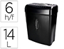 DESTRUCTEUR Q-CONNECT Q6CC2 OCCASIONNEL STANDARD VITESSE 3MIN COUPE CROISE 5MM A4 CONFIDENTIEL 14L 307X186X399MM 3.72KG