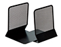 SERRE-LIVRES Q-CONNECT MAILLE MTALLIQUE EXCELLENT MAINTIENT DOCUMENTS JEU DE 2 SUPPORTS 135X152X165MM COLORIS NOIR