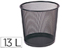 CORBEILLE  PAPIER Q-CONNECT MAILLE MTALLIQUE 13L 265MM DIAMTRE HAUTEUR 280MM COLORIS NOIR