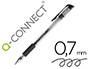 STYLO-BILLE Q-CONNECT CRITURE MOYENNE 0.5MM CORPS TRANSLUCIDE GRIP CAOUTCHOUC COLORIS NOIR