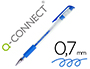 STYLO-BILLE Q-CONNECT CRITURE MOYENNE 0.5MM CORPS TRANSLUCIDE GRIP CAOUTCHOUC COLORIS BLEU