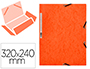 CHEMISE Q-CONNECT CARTE LUSTRE 375G POUR DOCUMENTS A4 320X243MM 3 RABATS COLORIS ORANGE