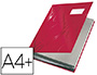 PARAPHEUR LEITZ DESIGN 18 ONGLETS RIGIDES OEILLETS INTERCALAIRES PORTE-TIQUETTE 340X25X240MM COLORIS ROUGE