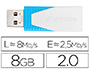CL USB VERBATIM SWIVEL 8GB CA PUCHON PIVOTANT ATTACH PORT USB 2.0 VITESSE LECTURE 8MB/S CRITURE 2.5MB/S COLORIS BLEU