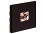 ALBUM PHOTOS WALTHER SPIRALE FUN VINYLE 300X300MM 50F 200 PHOTOS 10X15CM SPIRALE MTAL NOIR FEUILLETS NOIRS COLORIS NOIR