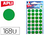 PASTILLE ADHSIVE APLI AGIPA DIAMTRE 15MM COLORIS VERT POCHETTE 168 UNITS