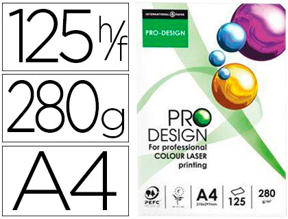 PAPIER PRODESIGN MULTIFONCTION S A4 280G/M2 UNICOLORE BLANC PAQUET 125F