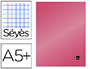 CAHIER PIQU LIDERPAPEL COUVERTURE PLASTIQUE SOUPLE A5+ 17X22CM 90G 96 PAGES SYS COLORIS ROUGE