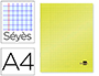 CAHIER PIQU LIDERPAPEL COUVERTURE PLASTIQUE SOUPLE A4 21X29,7CM 96 PAGES SYS COLORIS JAUNE