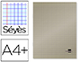 CAHIER PIQU LIDERPAPEL COUVERTURE PLASTIQUE SOUPLE A4+ 24X32CM 96 PAGES SYS COLORIS GRIS