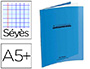 CAHIER PIQU CONQURANT CLASSIQUE COUVERTURE POLYPROPYLNE RIGIDE TRANSPARENTE A5+ 17X22CM 48 PAGES 90G SYS BLEU