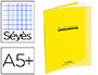 CAHIER PIQU CONQURANT CLASSIQUE COUVERTURE POLYPROPYLNE RIGIDE TRANSPARENTE A5+ 17X22CM 48 PAGES 90G SYS JAUNE