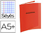 CAHIER PIQU CONQURANT CLASSIQUE COUVERTURE POLYPROPYLNE RIGIDE TRANSPARENTE A5+ 17X22CM 48 PAGES 90G SYS ROUGE