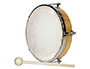 TAMBOURIN DITIONS FUZEAU PEAU NATURELLE LIVR AVEC MAILLOCHE DIAMTRE 20CM