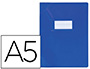 PROTGE-CAHIER ELBA STRONG LINE PVC CRISTAL 15/100E SANS PHTALATES COINS RENFORCS A5+ 170X220MM COLORIS BLEU OPAQUE