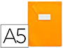 PROTGE-CAHIER ELBA STRONG LINE PVC CRISTAL 15/100E SANS PHTALATES COINS RENFORCS A5+ 170X220MM COLORIS ORANGE OPAQUE