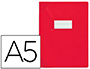 PROTGE-CAHIER ELBA STRONG LINE PVC CRISTAL 15/100E SANS PHTALATES COINS RENFORCS A5+ 170X220MM COLORIS ROUGE OPAQUE