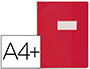 PROTGE-CAHIER ELBA STRONG LINE PVC CRISTAL 15/100E RABATS PORTE-TIQUETTE ET TIQUETTE 240X320MM ROUGE OPAQUE