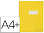 PROTGE-CAHIER ELBA STRONG LINE PVC CRISTAL 15/100E RABATS PORTE-TIQUETTE ET TIQUETTE 240X320MM JAUNE OPAQUE