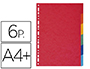 INTERCALAIRE EXACOMPTA CARTE MARBRE RECYCLE 220G 6 POSITIONS XXL COLORIS VIFS