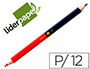 CRAYON GRAPHITE LIDERPAPEL BICOLORE BLEU/ROUGE MINE LARGE ULTRA-RSISTANTE BOIS GRANDE QUALIT